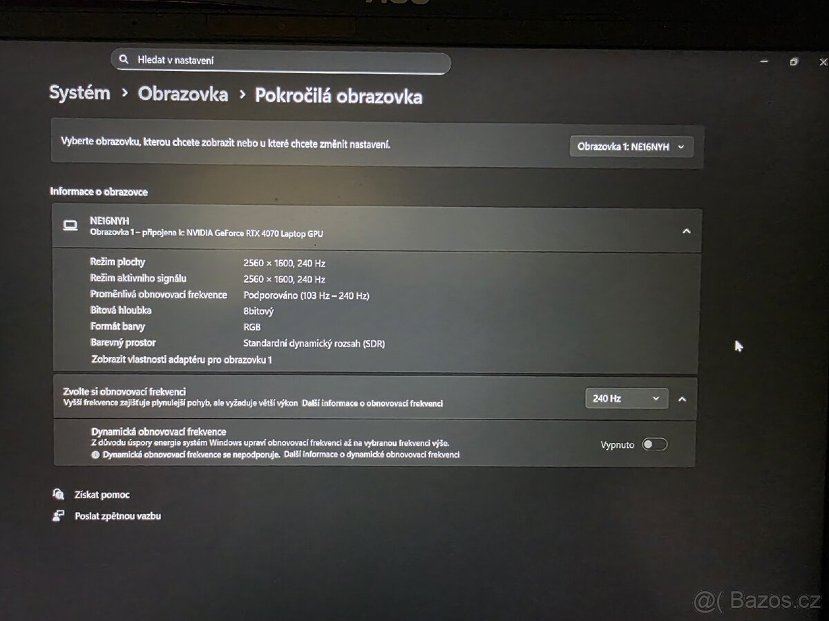 Herní notebook alienware RTX 4070 - 4
