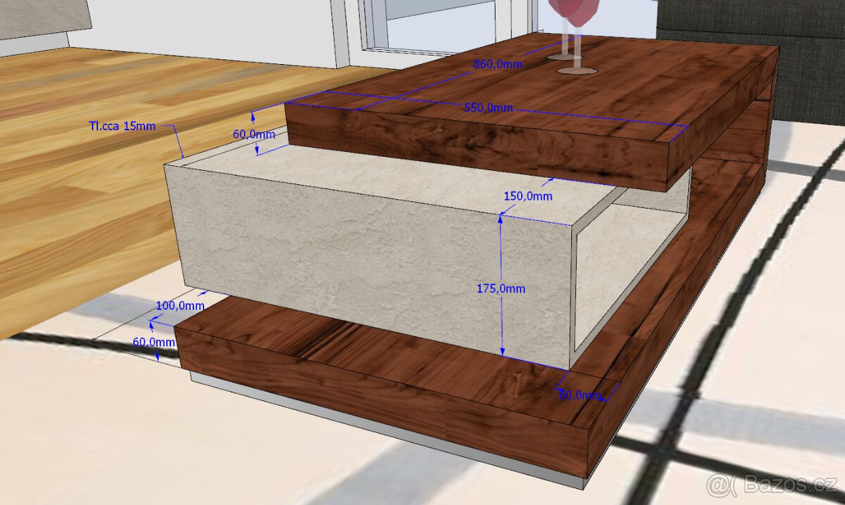 Designový konferenční stolek - nový - 4