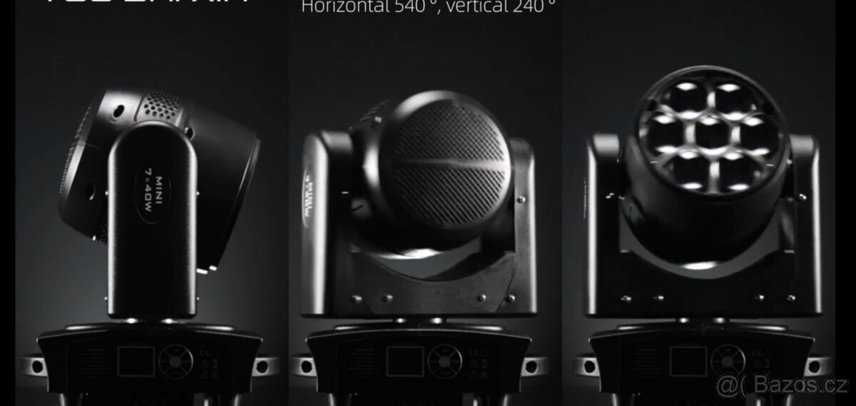7x40W Hlava Bee Eye LED RGBW Wash Zoom Moving Head DMX - 4