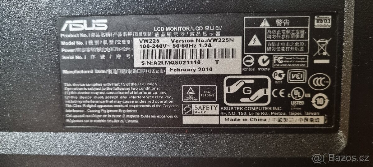 Asus VW225N TFT-LCD monitor 22“ - 4