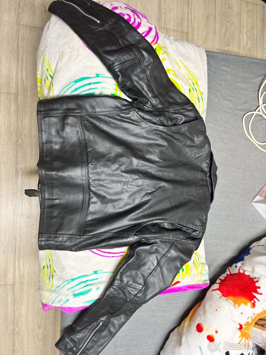 Kožená moto bunda (křivák) NAZRAN vel. L – pravá kůže - 4