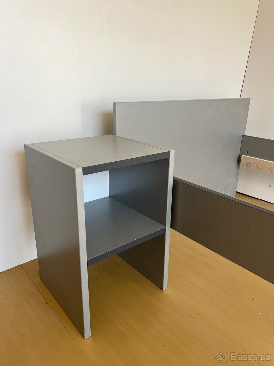 Postel 80x200 cm šedá - 4