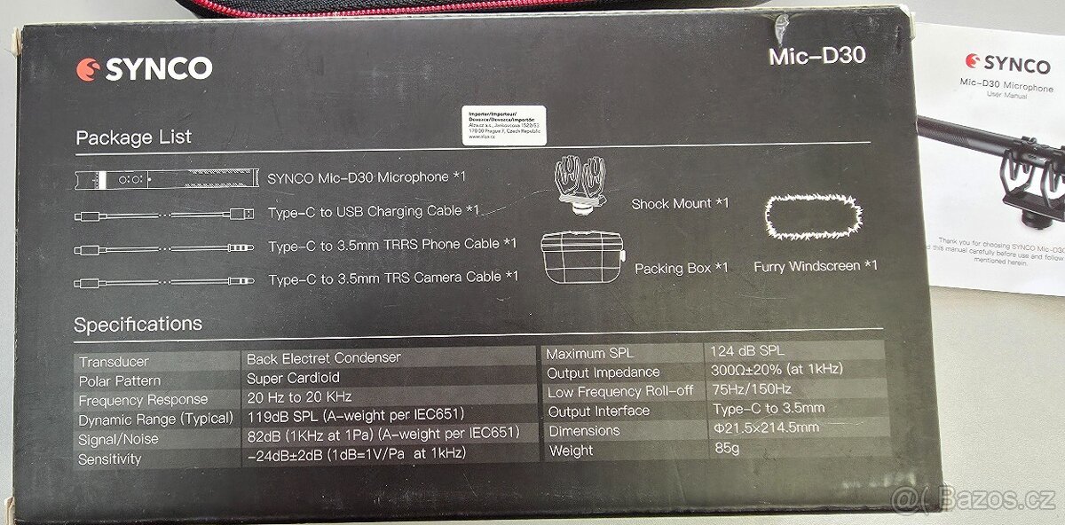 Mikrofon na kameru SYNCO MIC D30 - 4