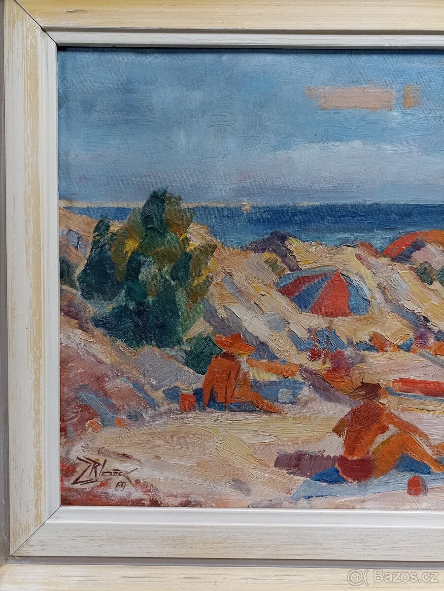 Obraz Pláž na Jadranu - olej na plátně - 4