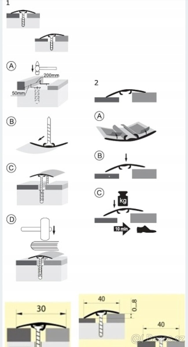 Přechodová prahová lišta 180 cm - 4