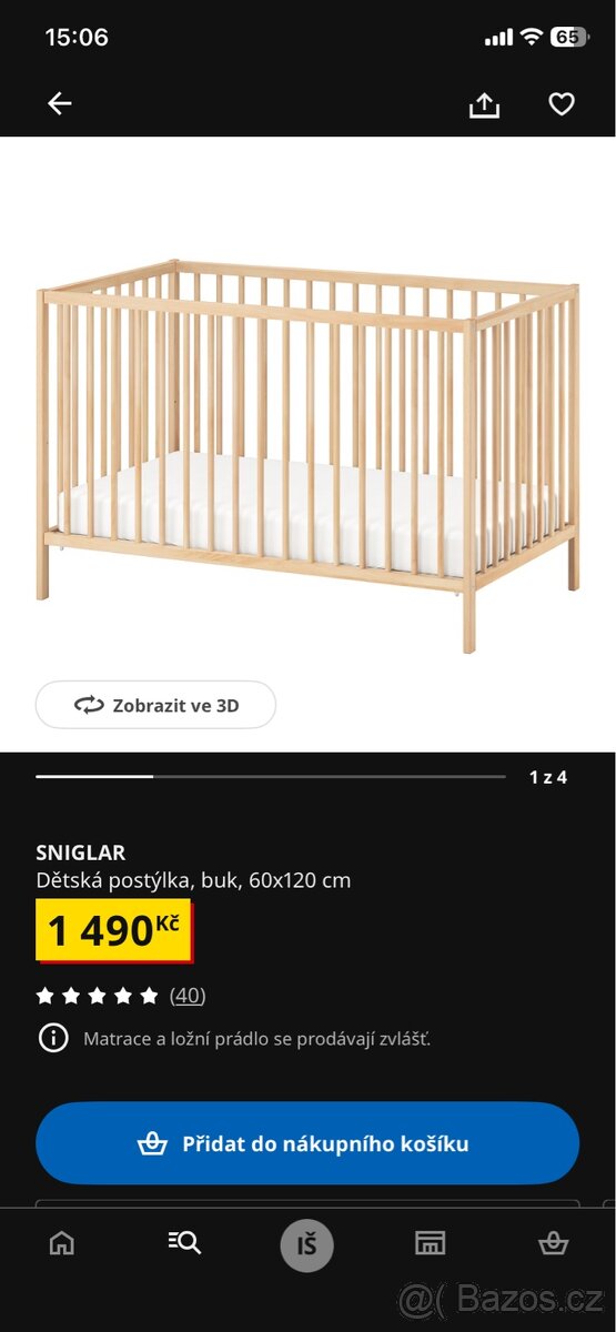 Dětská postýlka Sniglar Ikea - 4