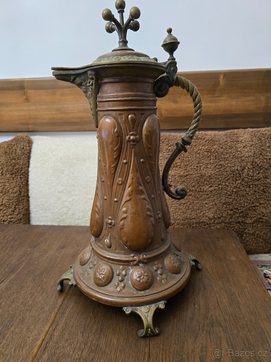 Velký starožitný obřadní džban / Konev- Bronz 18.stol - 4