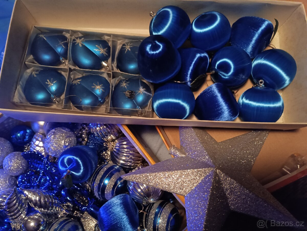 Modré vánoční ozdoby - 4