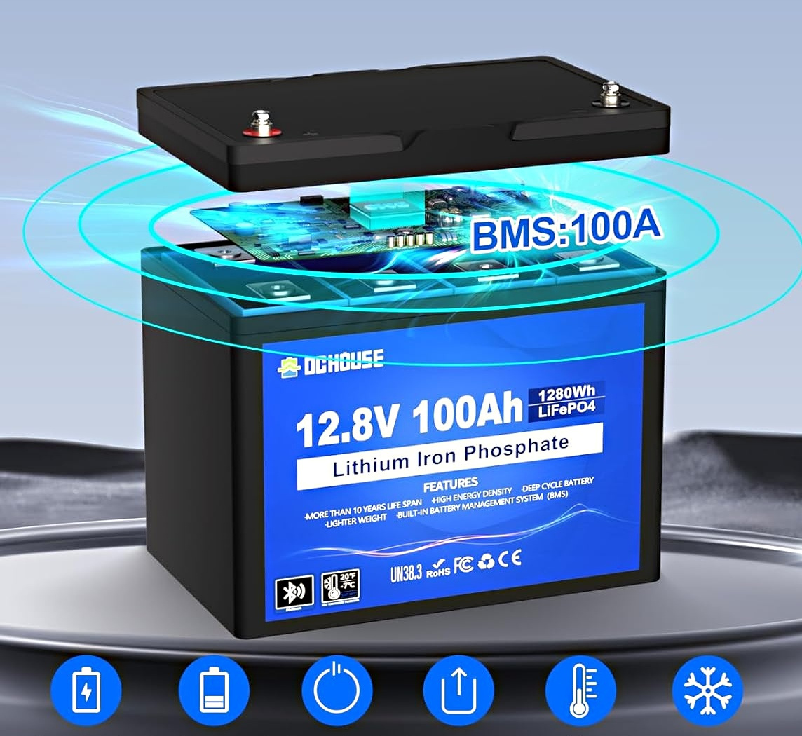 LiFePO4 baterie 12V 100Ah s bluetooth DC House - 4