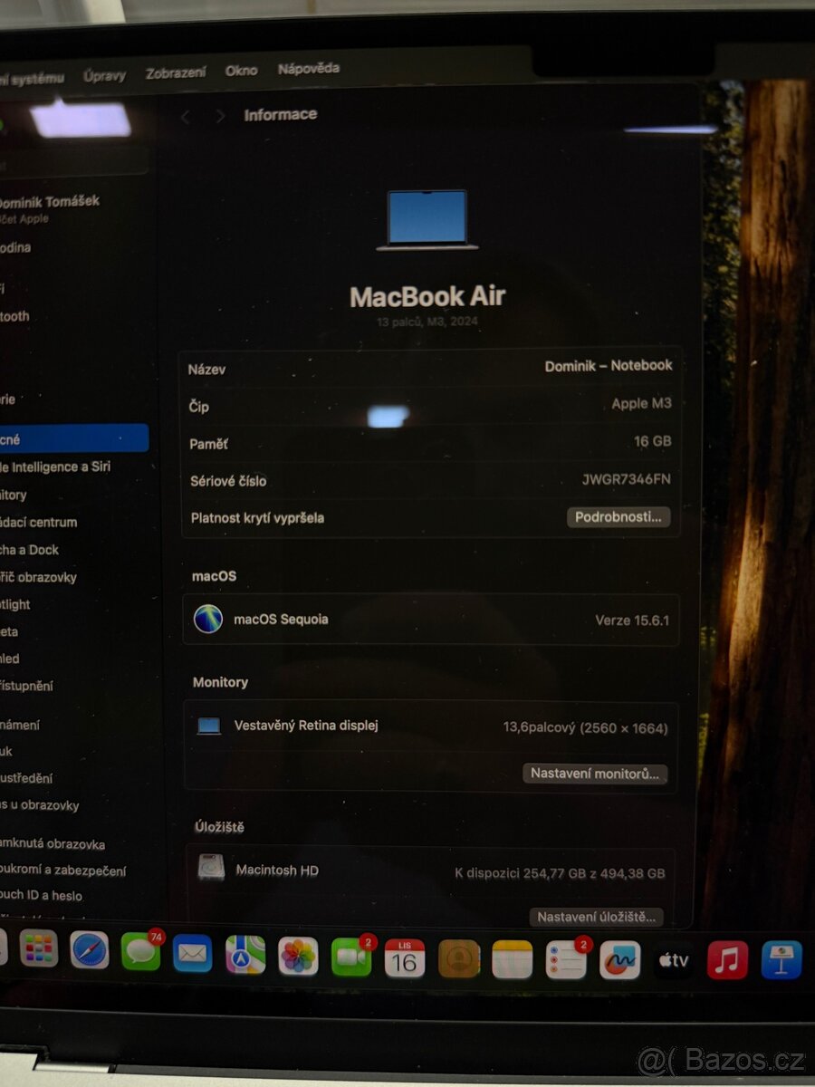 Macbook Air 13 - M3 512gb SSD, 16gb RAM - 4