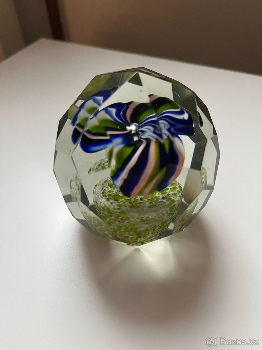 Starožitné krásné těžítko, broušené sklo - 4