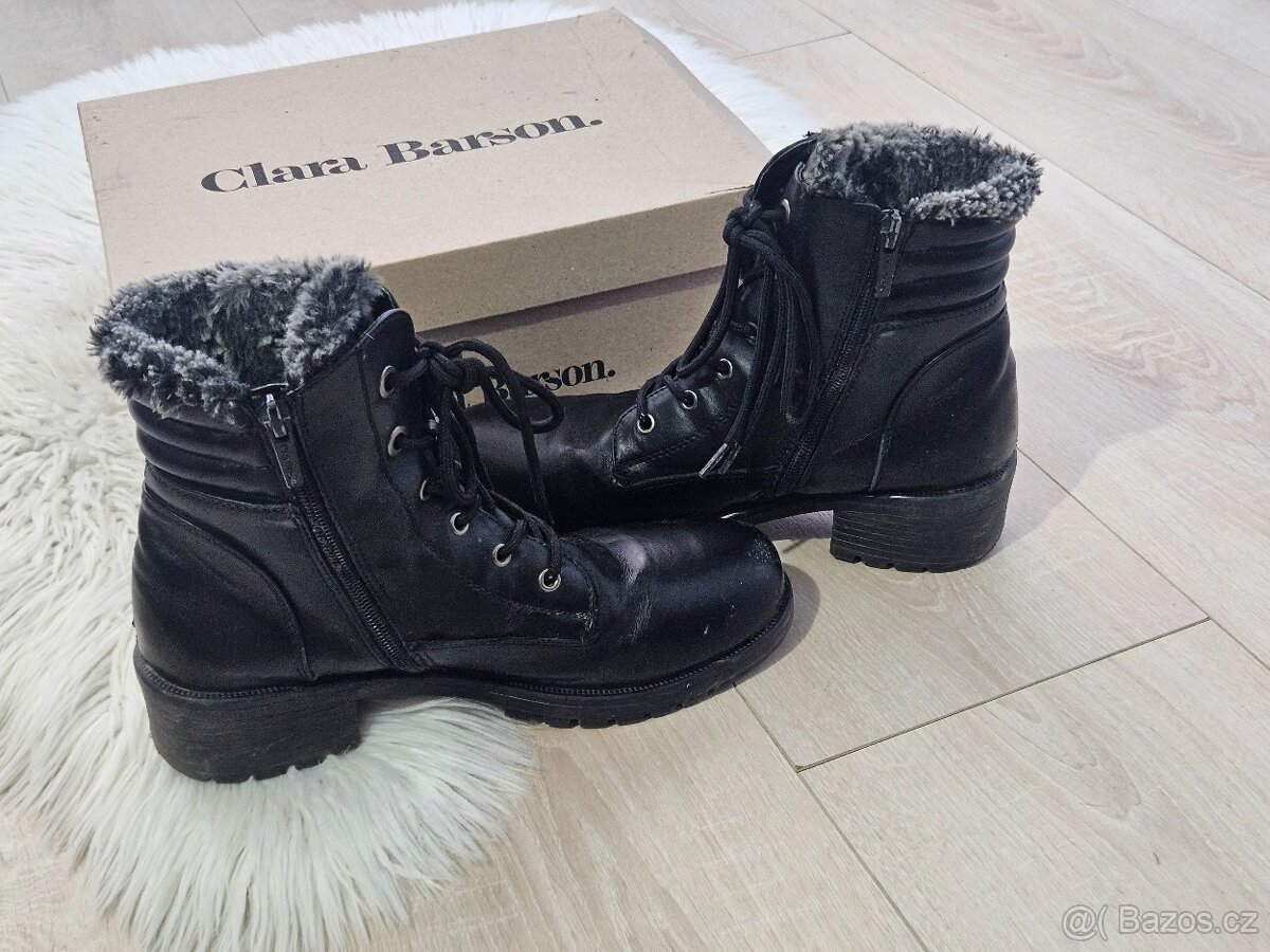 Zimní boty kozačky s kožíškem vel 38 - 4