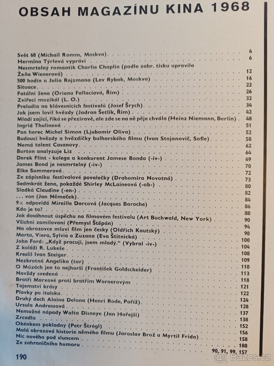 Staré filmové magazíny - Magazín Kina 1968, 1973 - 4