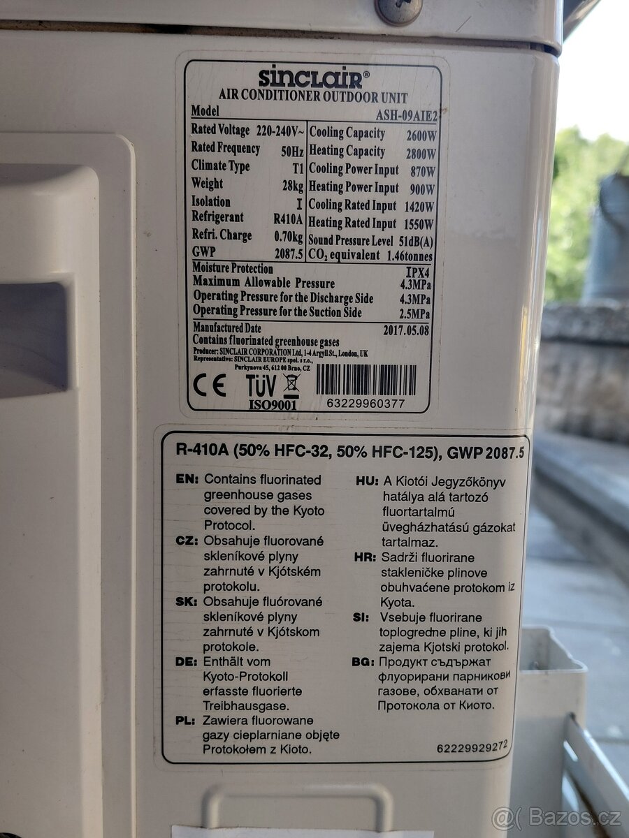 Prodám tepelné čerpadlo/klimatizaci Sinclair - 4
