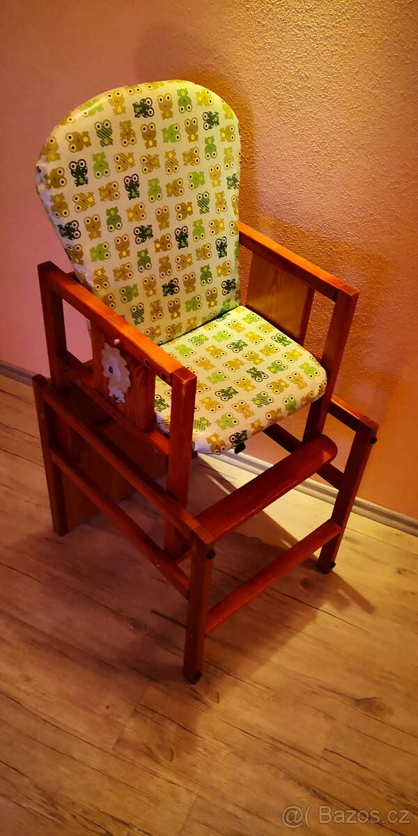 Dřevěná dětská jídelní židlička 3v1 - 4