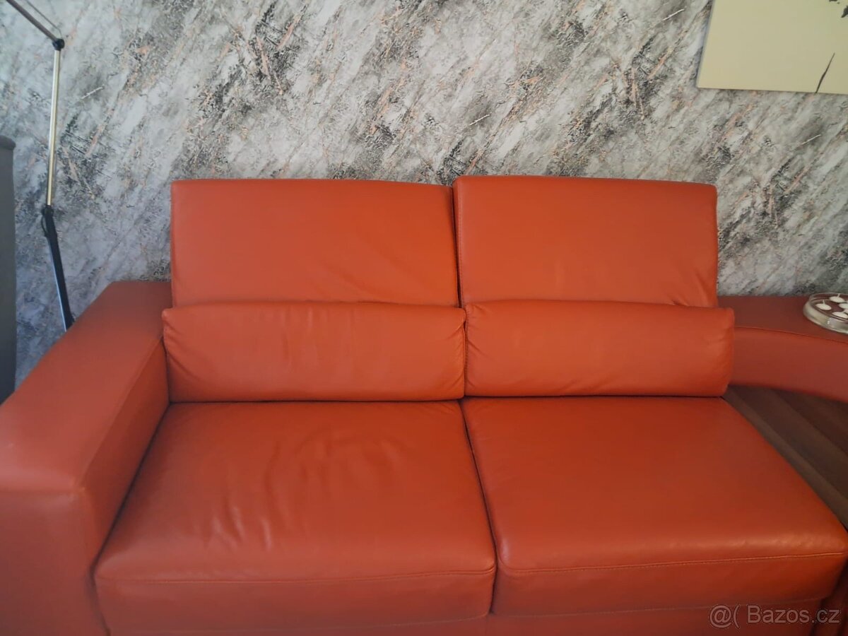 Rohová kožená sedačka - 4
