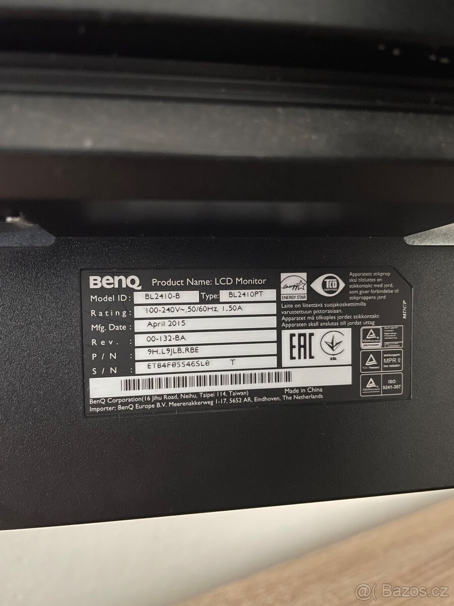 BenQ BL2410 24" monitor LED 1920x1080 DisplayPort D-SUB tří - 4