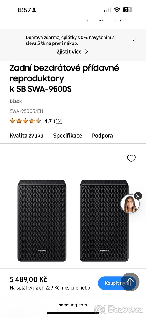 Soundbar Samsung Q900A + bezdrátové bedinky - 4