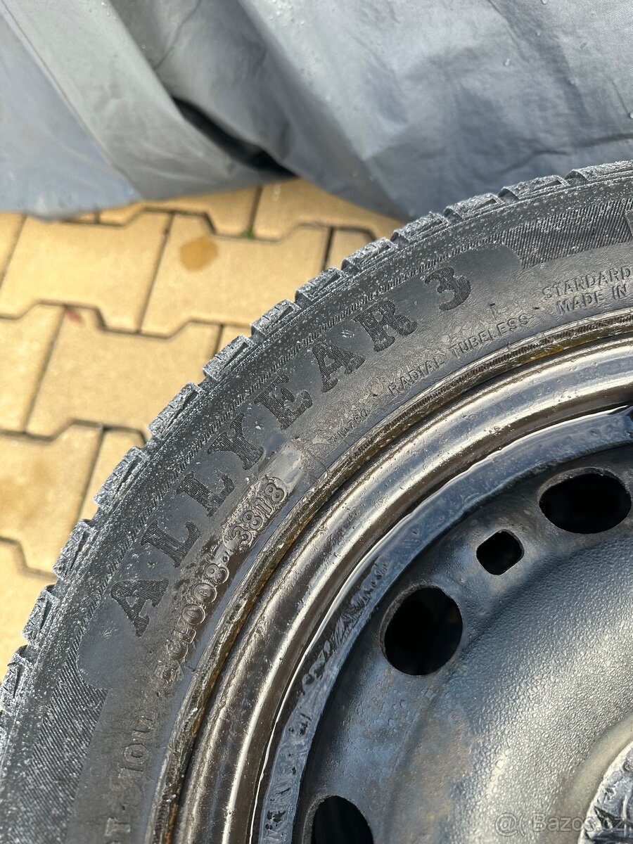 Plechová kola s pneu 6x15” 5x100 škoda fabia - 4