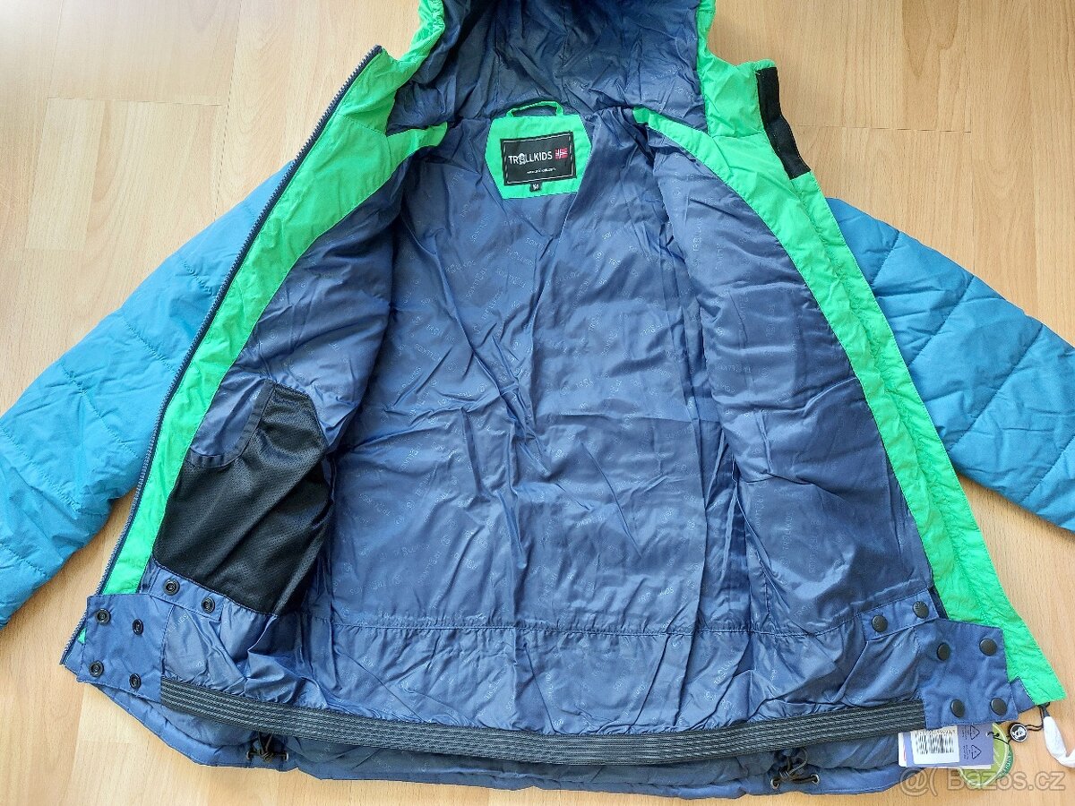 Nová zimní bunda, 158-164, do města i na lyže, zeleno modrá - 4
