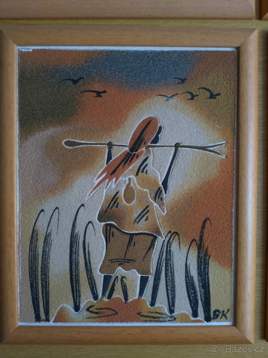 Obrazy 4ks RUČNĚ MALOVANÉ - 4