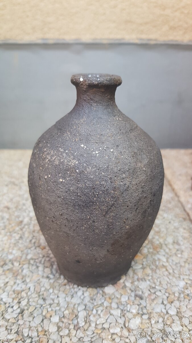 Stará hliněná váza 12cm - 4
