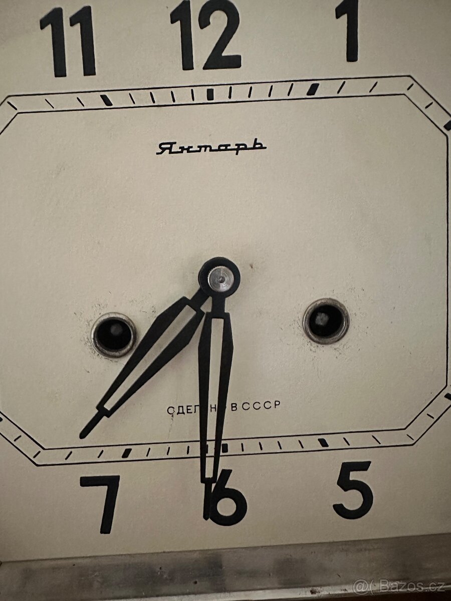 mechanické kyvadlové hodiny Jantar, Янтарь, bijící - 4