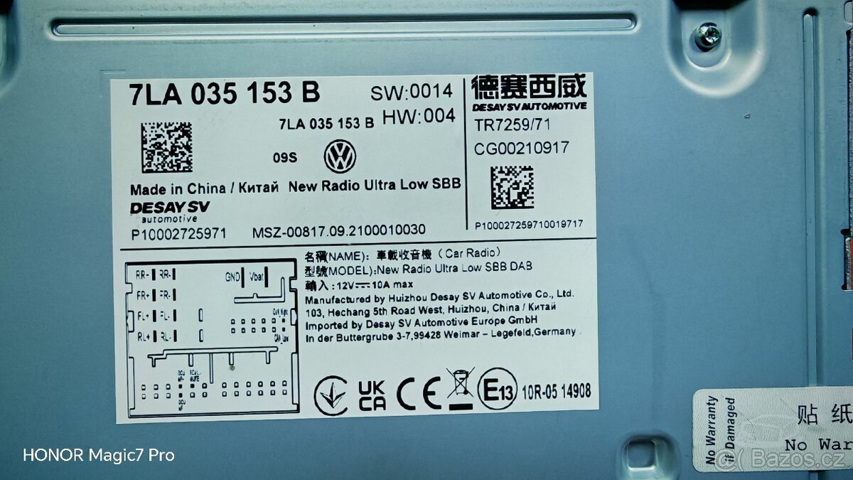 Rádio originál VW z T6. 1 - 4