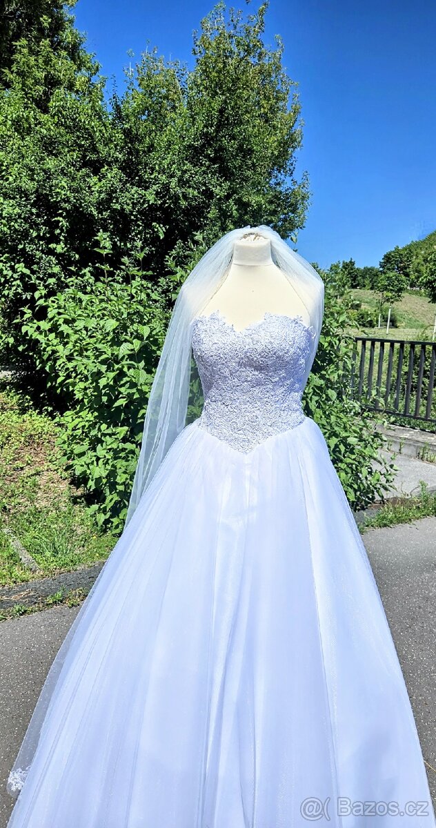 NOVÉ princeznovské svatební šaty KORZETOVÉ - 4