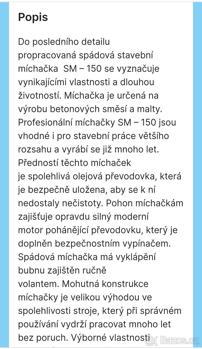 Míchačka SM - 150 - 4