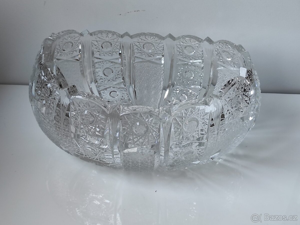 Starožitná mísa z broušeného skla - 4