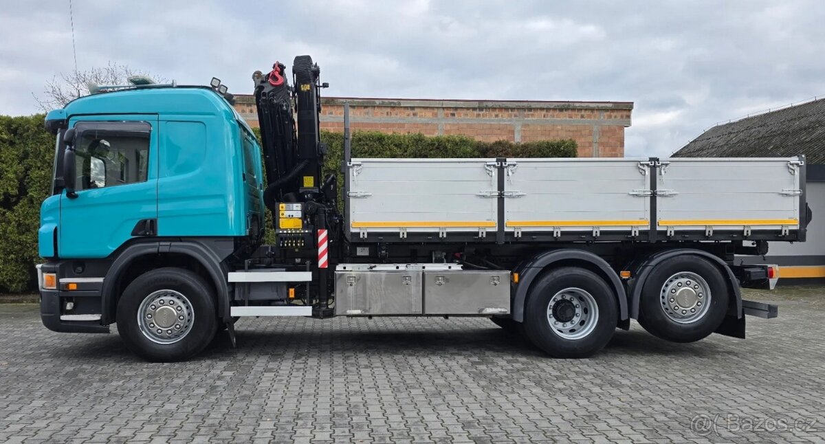 Scania P400-6x2–Valník/Sklápěč S3+HR-PALFINGER PK 18002 EH - 4