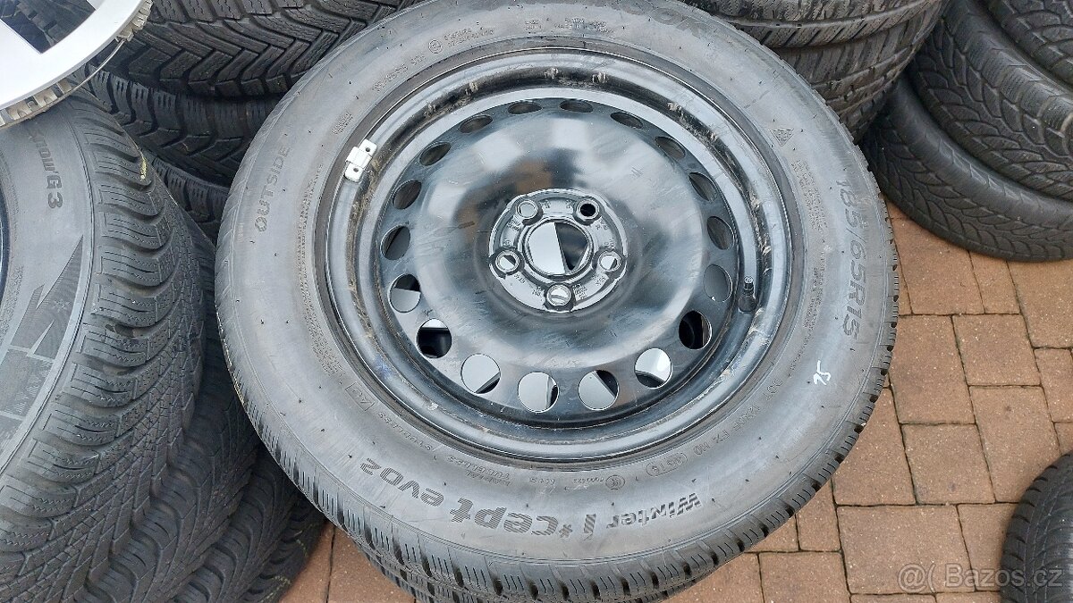 Kola zimní 15", AUDI, Š FABIA 4 aj, 5x100mm, pneu 185/65/15 - 4