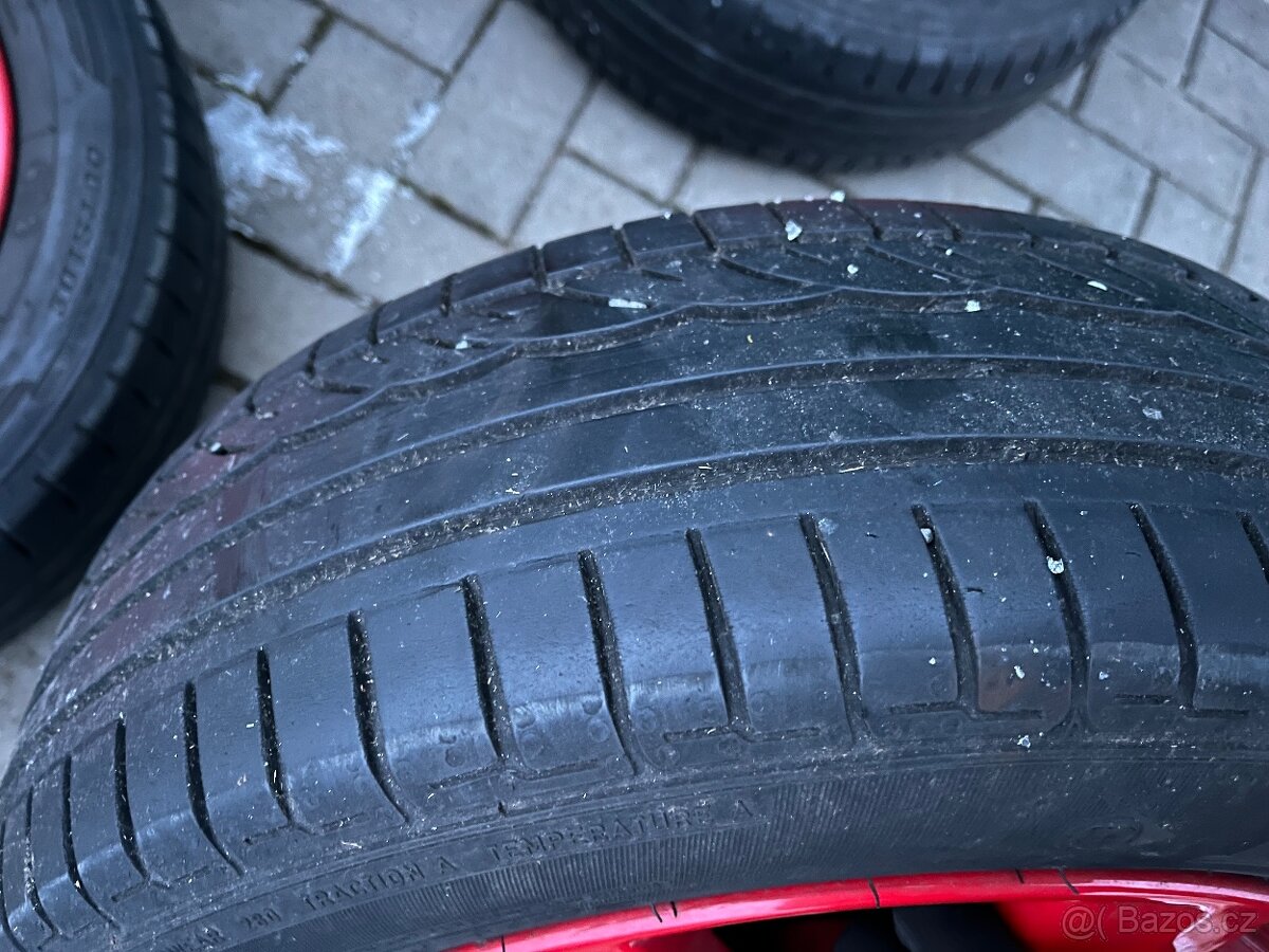 4x alu disky 5x100 R15, letní pneumatiky 70% - 4