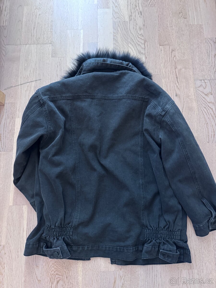 Džínová bunda s pravou kožešinou - 4