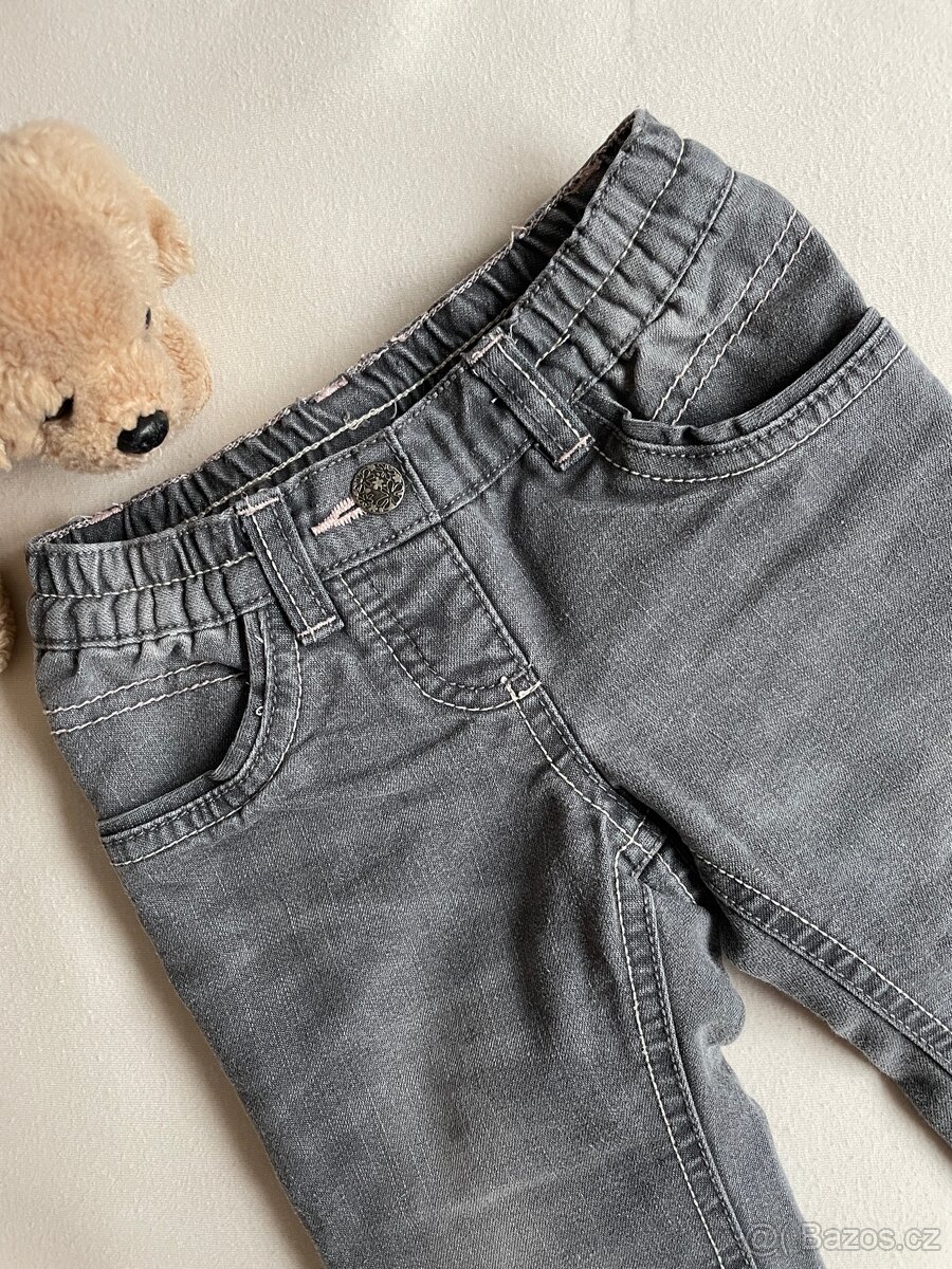 Šedé dívčí zateplené džíny vel. 86 - 4