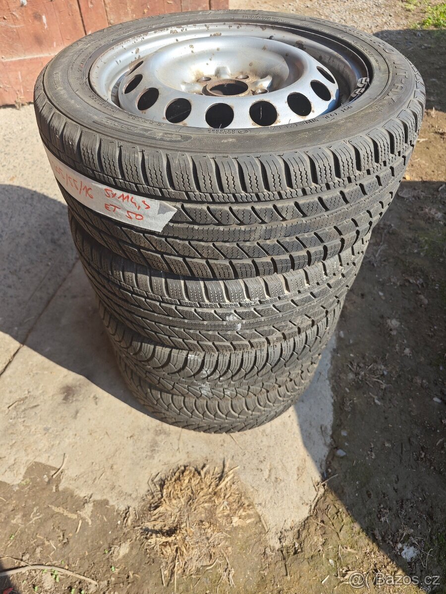 Prodám sadu disků 6,5Jx16H2 ET50 + zimní pneu 205/55/R16