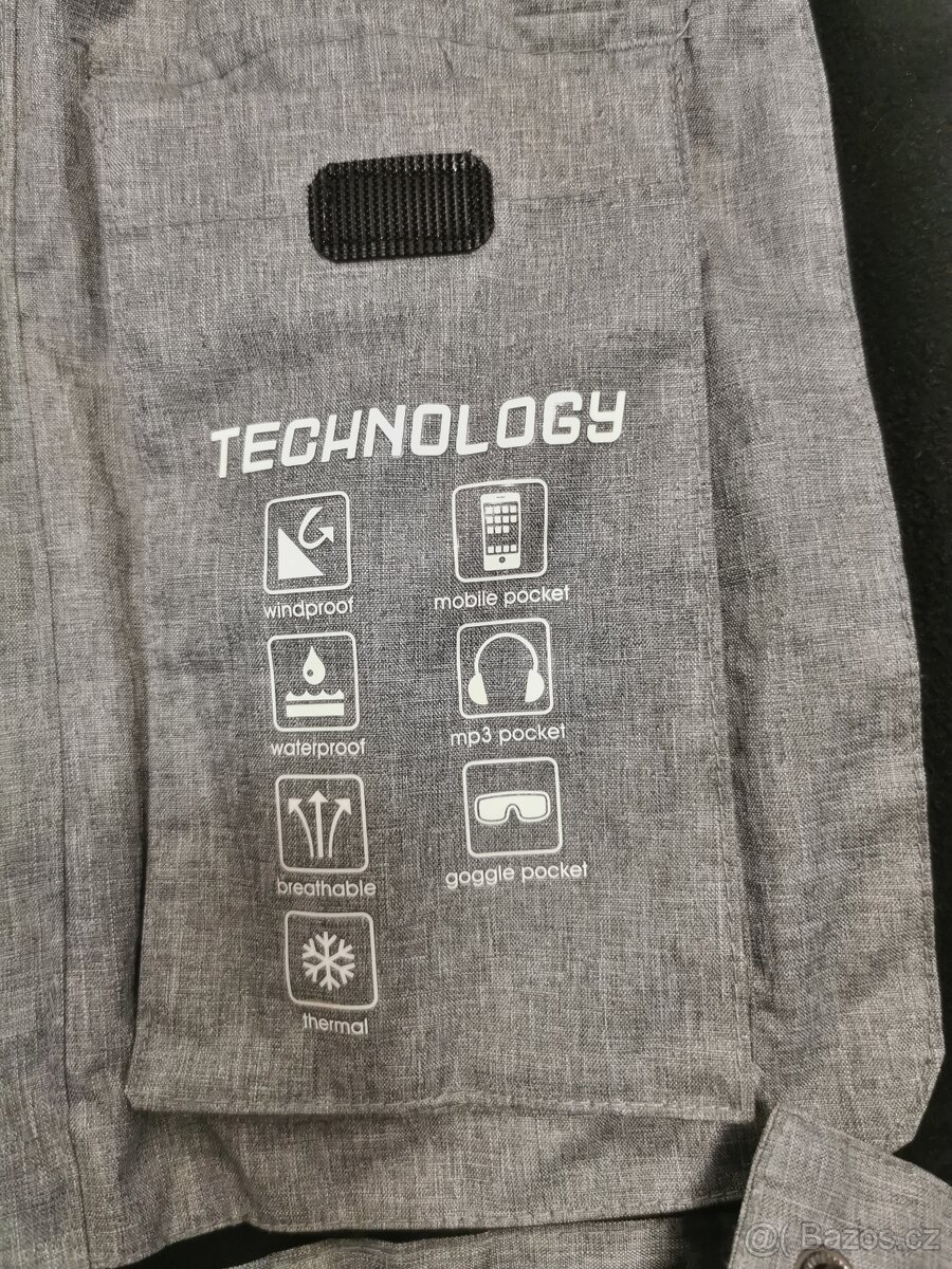 pánská lyžařská bunda- šedá, velikost 52 - 4