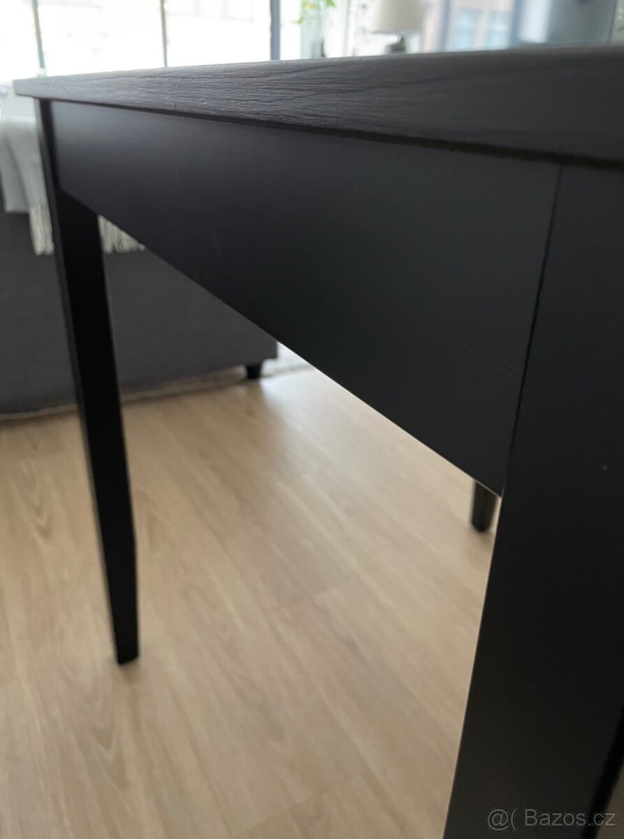 Černý stůl Ikea Lerhamn 75x75cm jako nový - 4