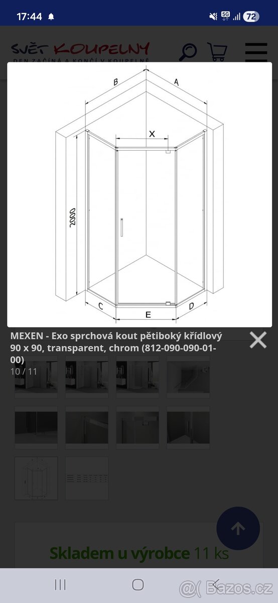 Sprchový kout pětiboký - nový - 4