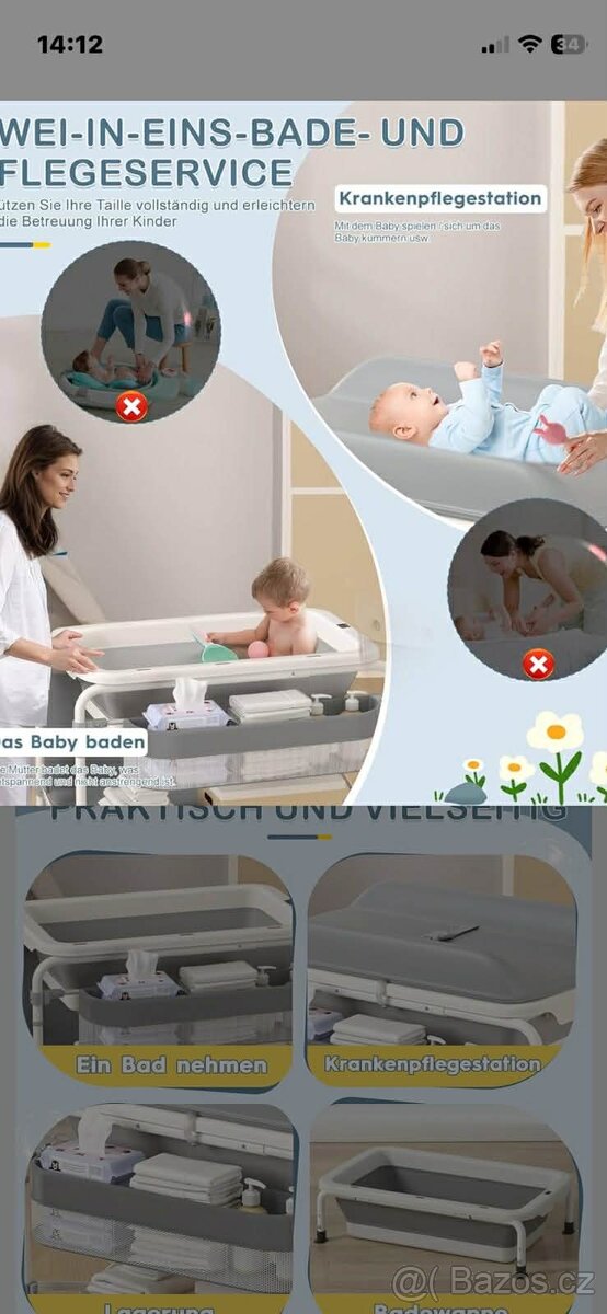 Přebalovací pult s vaničkou. - 4