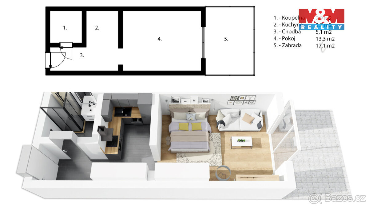 Prodej bytu 1+1, Rosice - 4