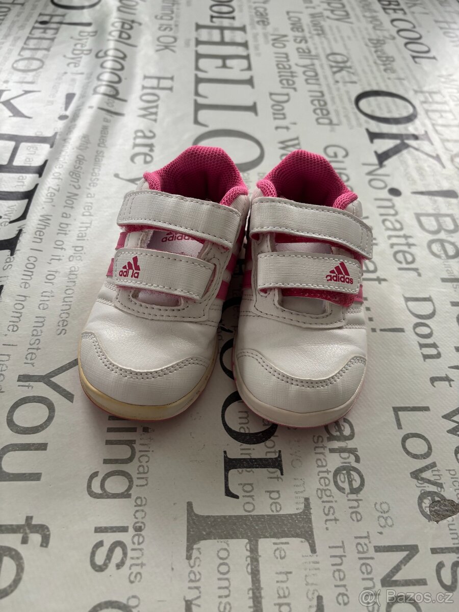 Dětské bílo - růžové botky Adidas, vel. 23 - 4