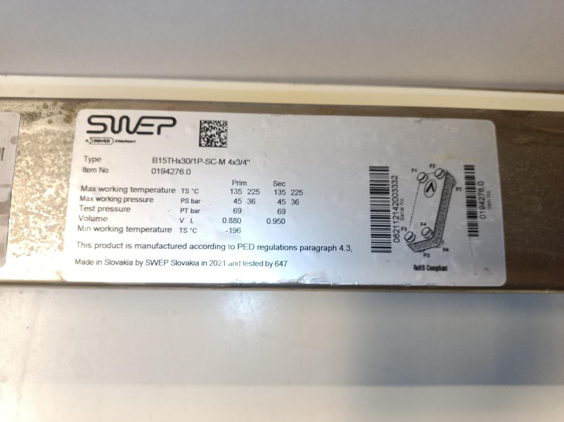 Deskový výměník tepla SWEP B15HX30 - 4