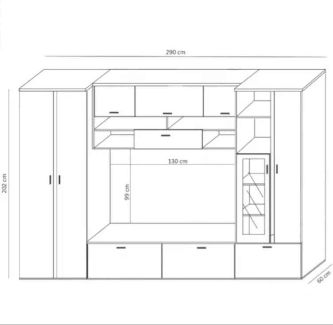 Moderní obývací stěna – jako nová (stěhování) - 4