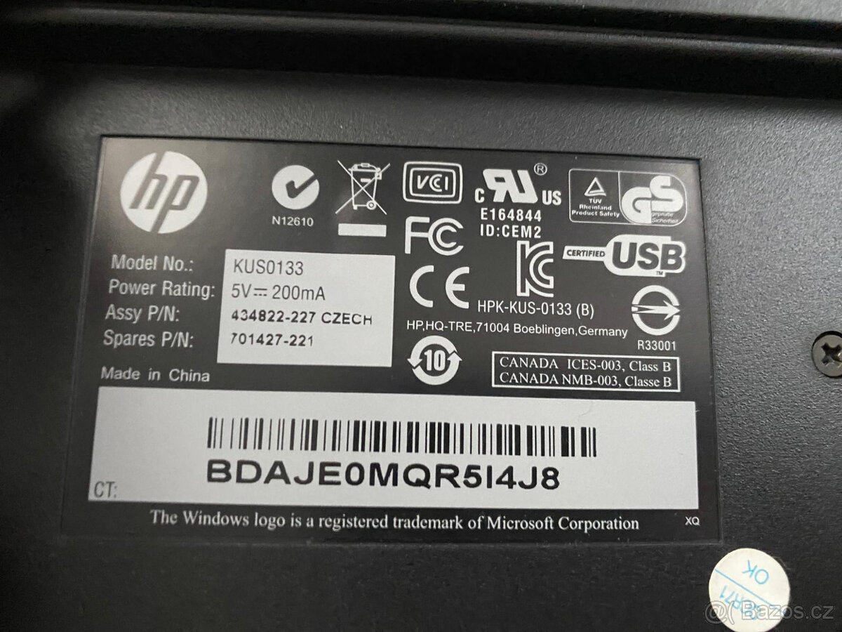 KLÁVESNICE HP, se čtečkou karet, 7ks - 4