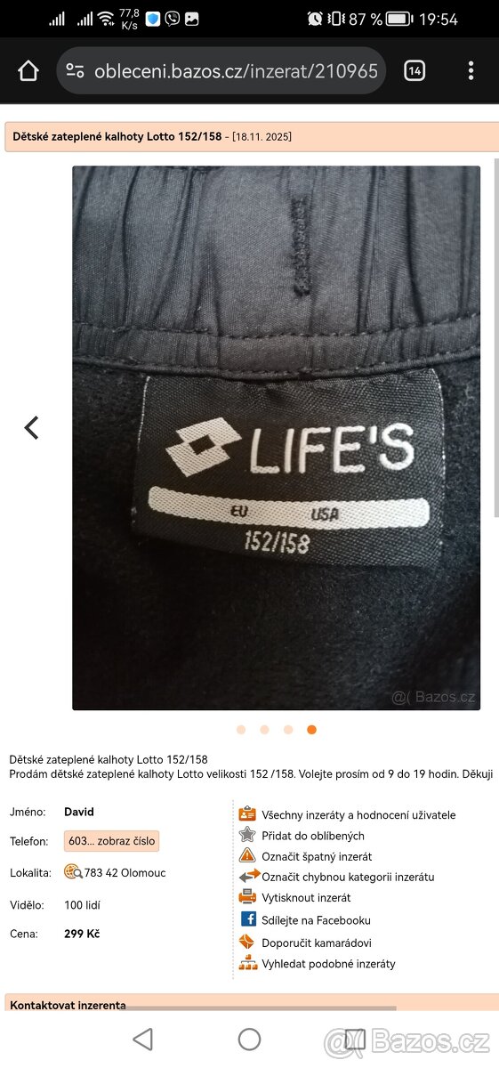 Dětské zateplené kalhoty - 4