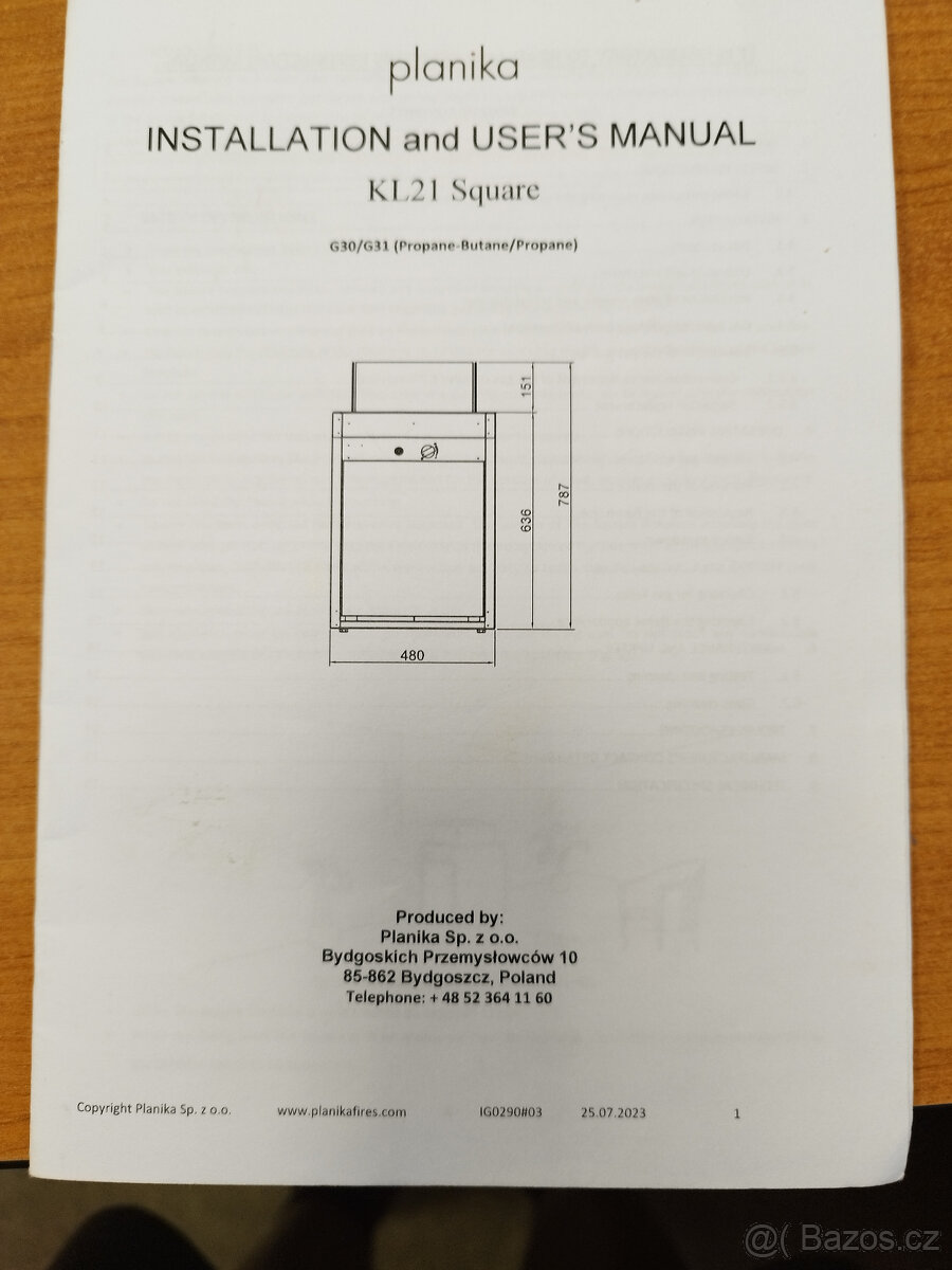 Plynové kamna Planika KL 21 Square - 4