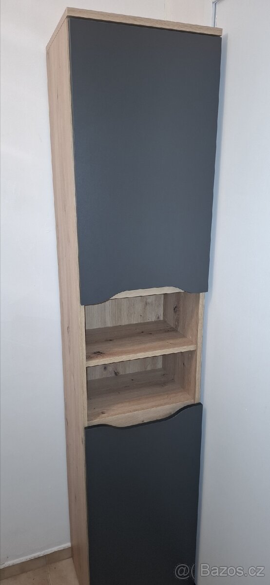 Vysoká koupelnová skříň Nová - 4