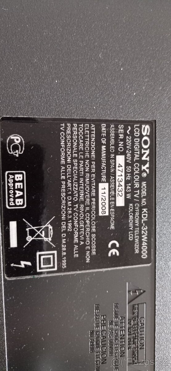 Sony Bravia KDL-32W4000 + držák na stěnu - 4